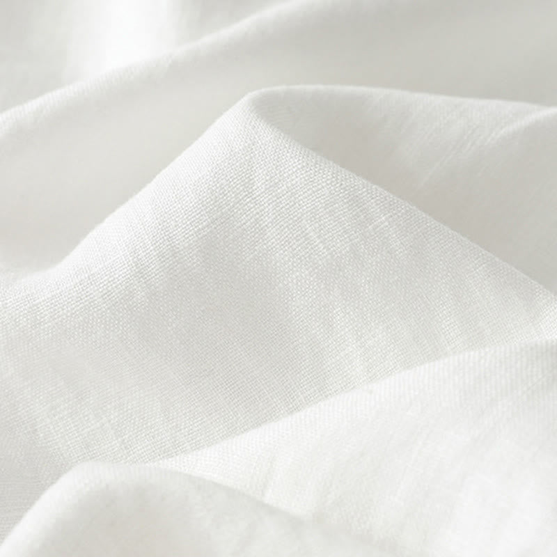 Buddha Stones無地コットン レディース ボタン ワイドレッグパンツ ポケット付き - image 13