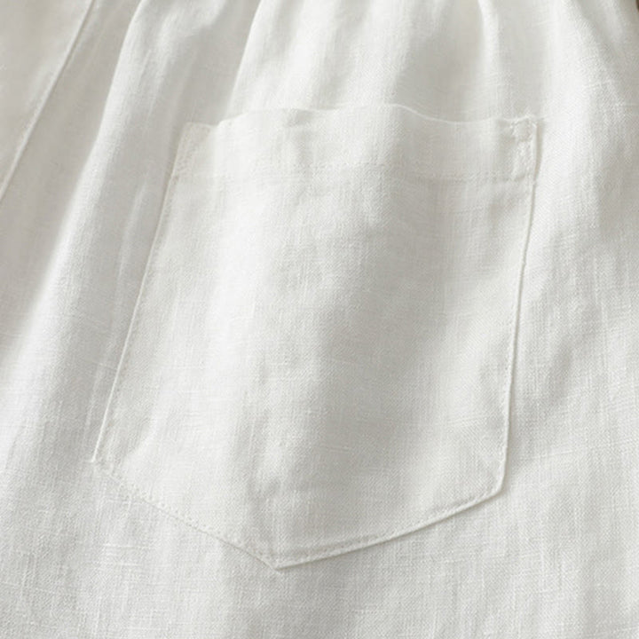 Buddha Stones無地コットン レディース ボタン ワイドレッグパンツ ポケット付き - image 12