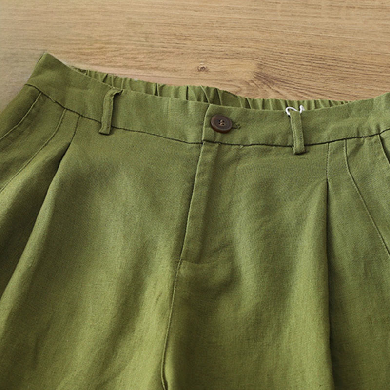 Buddha Stones無地コットン レディース ボタン ワイドレッグパンツ ポケット付き - image 21