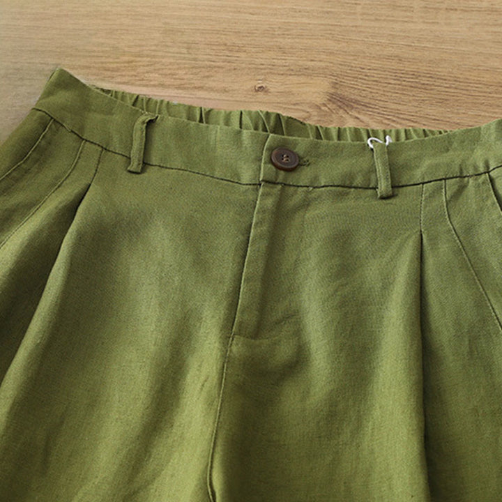 Buddha Stones無地コットン レディース ボタン ワイドレッグパンツ ポケット付き - image 21