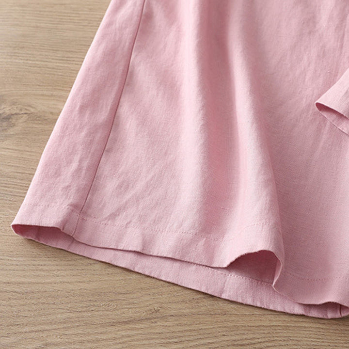 Buddha Stones無地コットン レディース ボタン ワイドレッグパンツ ポケット付き - image 28