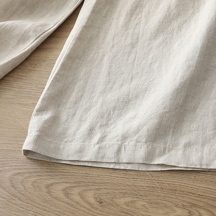 Buddha Stones無地コットン レディース ボタン ワイドレッグパンツ ポケット付き - image 35