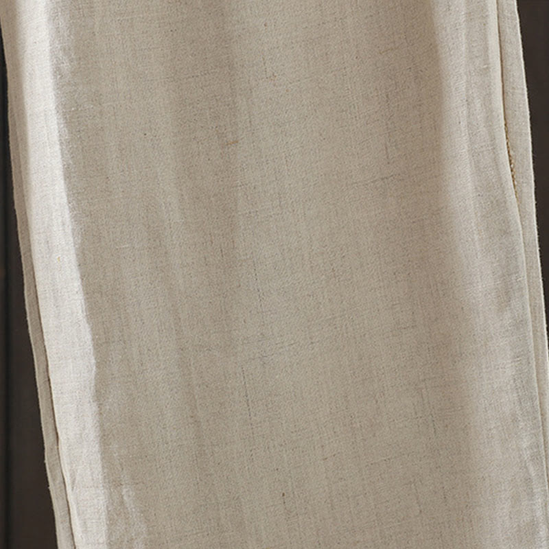 Buddha Stonesカジュアル スプライシングカラーロープ レディース コットン ストレートレッグパンツ ポケット付き - image 6