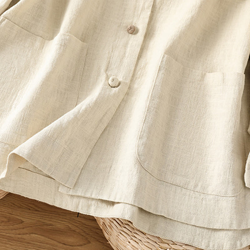 Buddha Stonesカジュアル フロッグボタン レディース 長袖 コットン ポリエステル シャツ ポケット付き - image 6