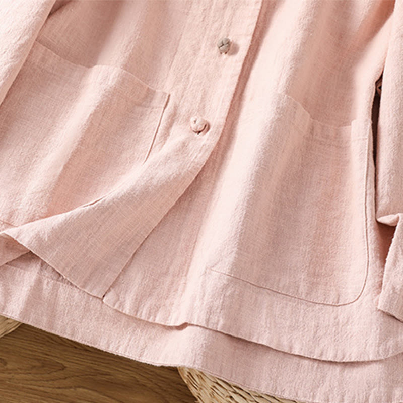 Buddha Stonesカジュアル フロッグボタン レディース 長袖 コットン ポリエステル シャツ ポケット付き - image 12