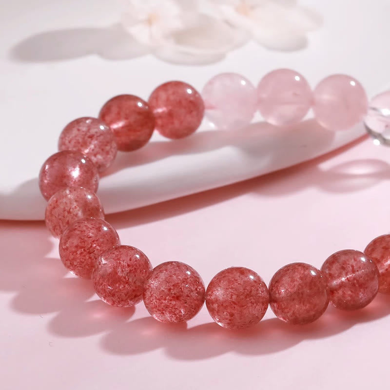 Buddha Stonesアメジスト ローズクォーツ ストロベリークォーツ 幸運のお守りブレスレット - image 20