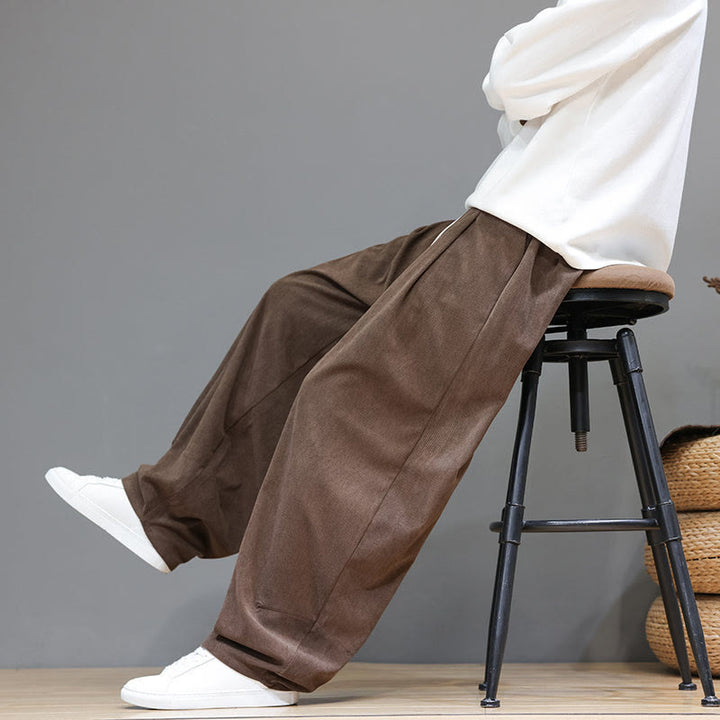 Buddha Stones無地 ピュアコットン コーデュロイ メンズ ハーレムパンツ ポケット付き - image 9