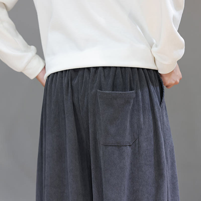 Buddha Stones無地 ピュアコットン コーデュロイ メンズ ハーレムパンツ ポケット付き - image 22