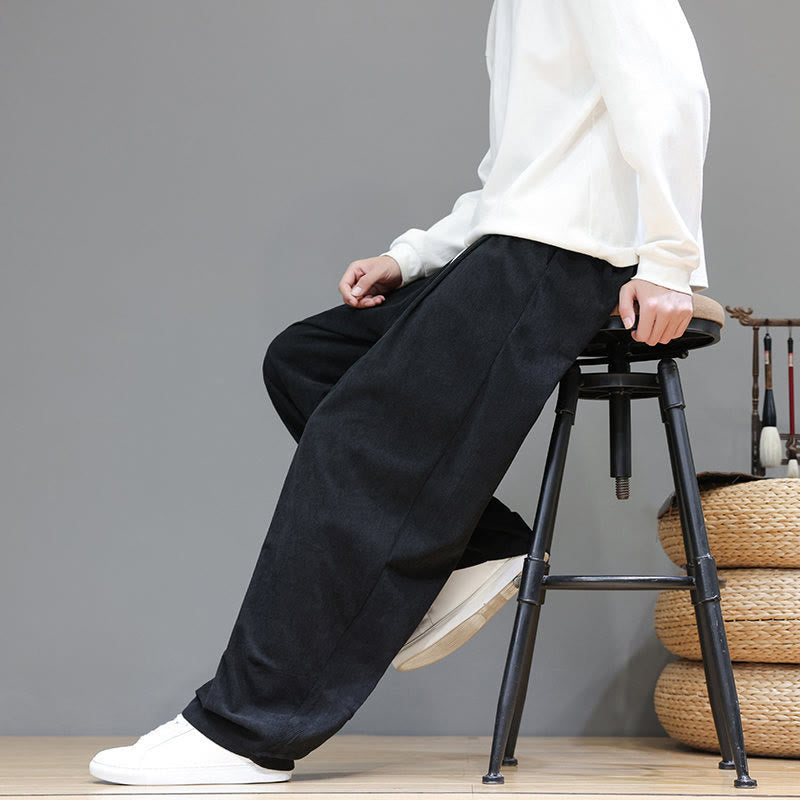 Buddha Stones無地 ピュアコットン コーデュロイ メンズ ハーレムパンツ ポケット付き - image 33