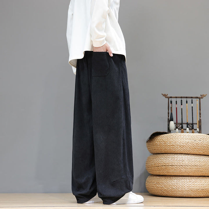 Buddha Stones無地 ピュアコットン コーデュロイ メンズ ハーレムパンツ ポケット付き - image 29