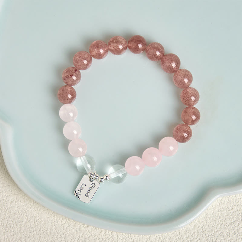 Buddha Stonesアメジスト ローズクォーツ ストロベリークォーツ 幸運のお守りブレスレット - image 19