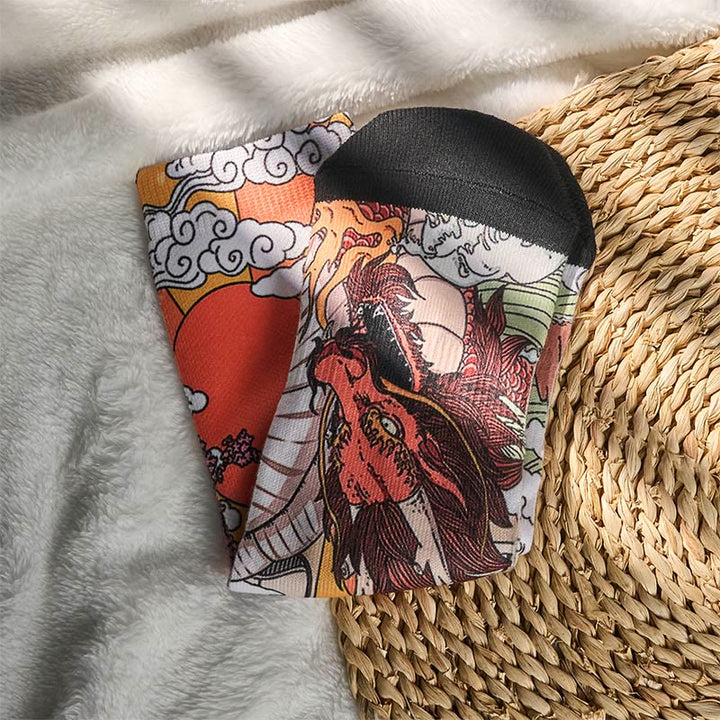 Buddha Stonesカジュアル ドラゴン 雲 太陽 波 マイクロクルー メンズ レディース ユニセックス ソックス - image 4