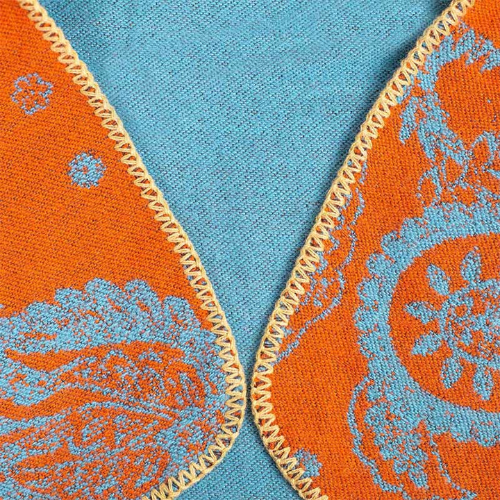 Buddha Stones秋冬 チベットペイズリー柄 ショール 保温性 ユニセックス スカーフ ラップ - image 3