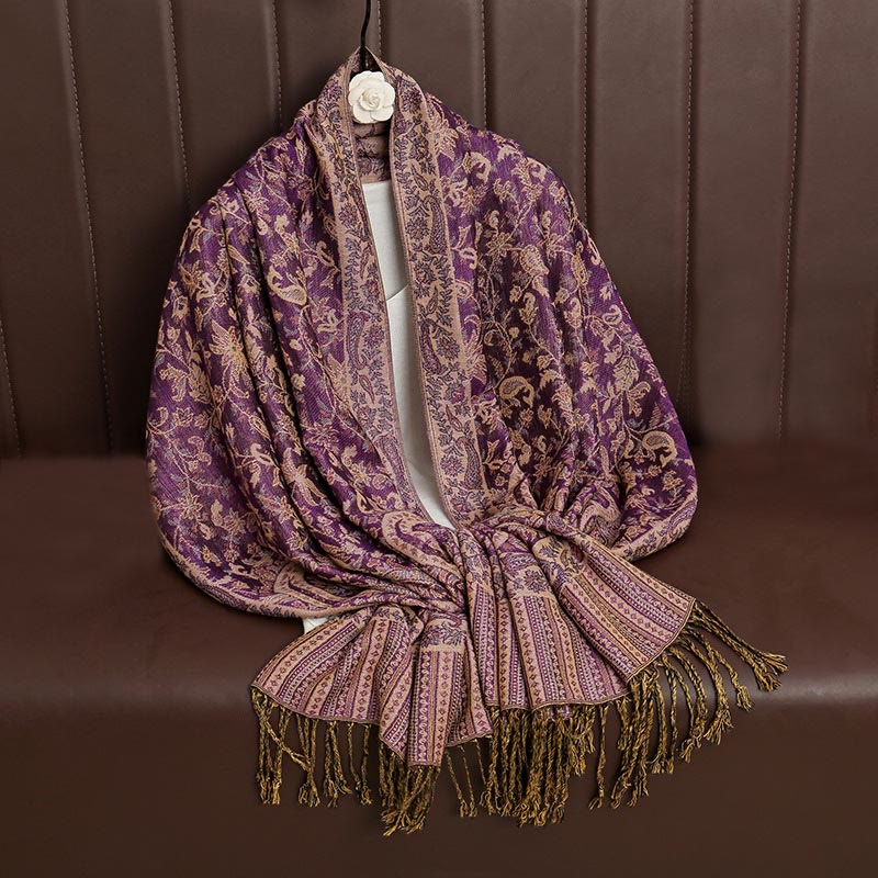 Buddha Stonesエスニック デイリー チベット ペイズリー柄 タッセル コージー スカーフ ショール - image 27