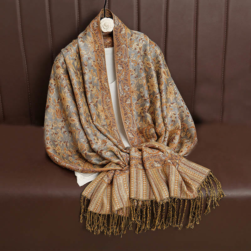 Buddha Stonesエスニック デイリー チベット ペイズリー柄 タッセル コージー スカーフ ショール - image 35