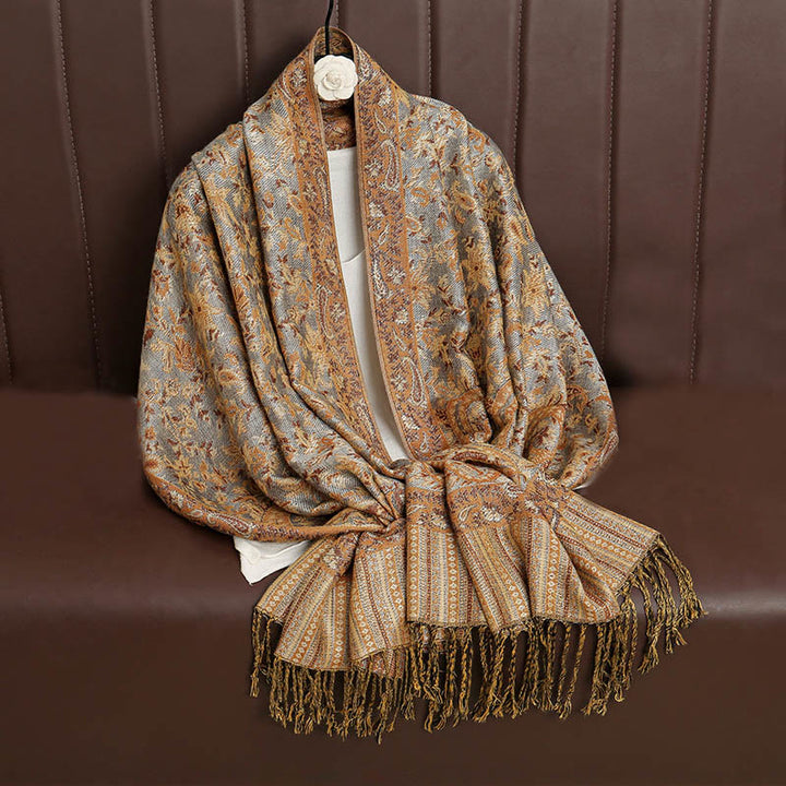 Buddha Stonesエスニック デイリー チベット ペイズリー柄 タッセル コージー スカーフ ショール - image 35