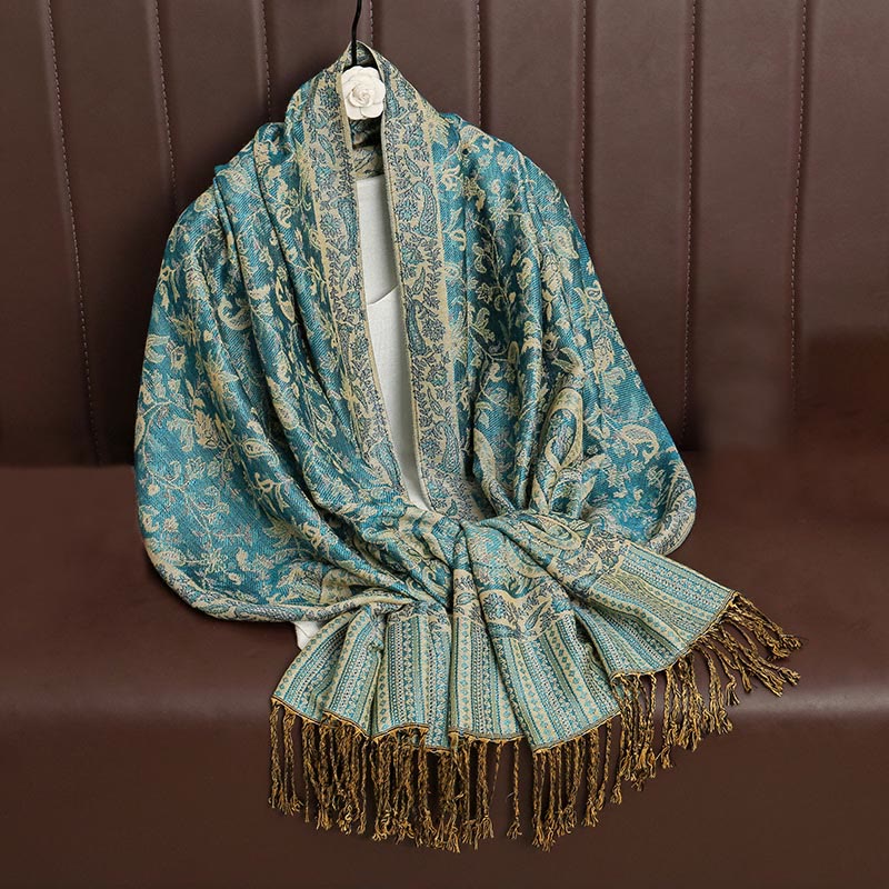 Buddha Stonesエスニック デイリー チベット ペイズリー柄 タッセル コージー スカーフ ショール - image 37