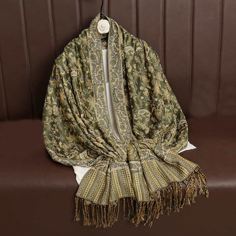 Buddha Stonesエスニック デイリー チベット ペイズリー柄 タッセル コージー スカーフ ショール - image 19