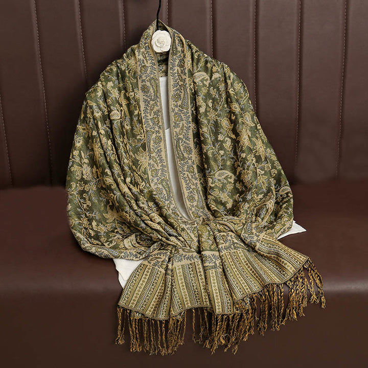 Buddha Stonesエスニック デイリー チベット ペイズリー柄 タッセル コージー スカーフ ショール - image 19