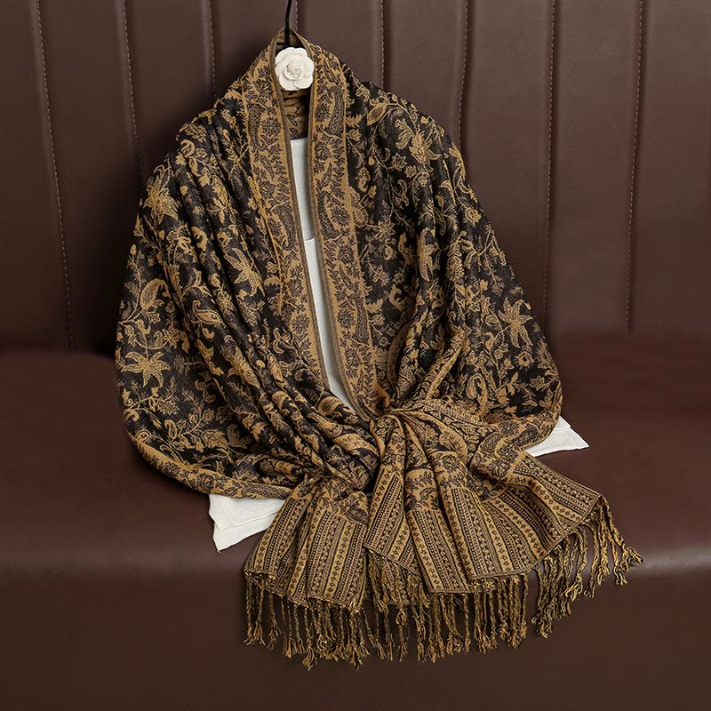 Buddha Stonesエスニック デイリー チベット ペイズリー柄 タッセル コージー スカーフ ショール - image 13