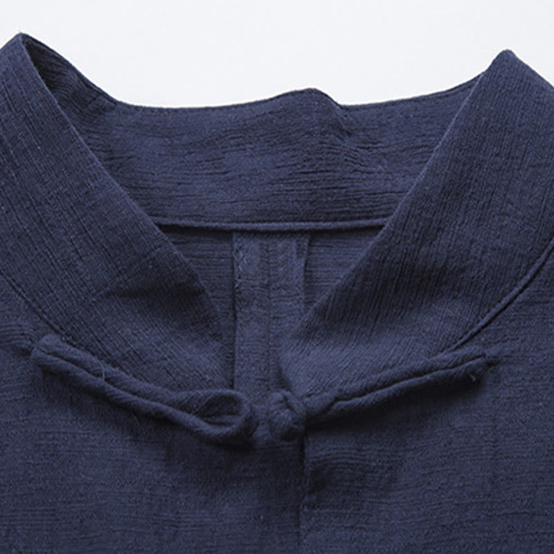 Buddha Stones無地 カジュアル フロッグボタン メンズ シャツ 衣類 - image 20