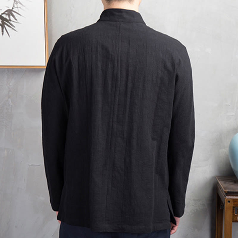 Buddha Stones無地 カジュアル フロッグボタン メンズ シャツ 衣類 - image 25