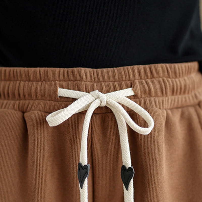 Buddha Stones無地ドローストリングコットンレディースワイドレッグパンツ(ポケット付き) - image 7