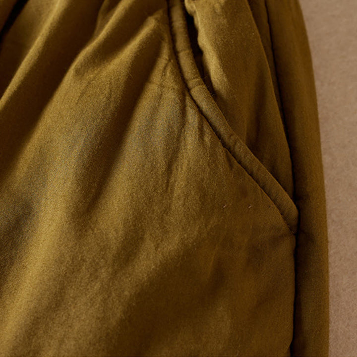 Buddha Stones無地コットンパッド入りレディースハーレムコットン厚手パンツ(ポケット付き) - image 5