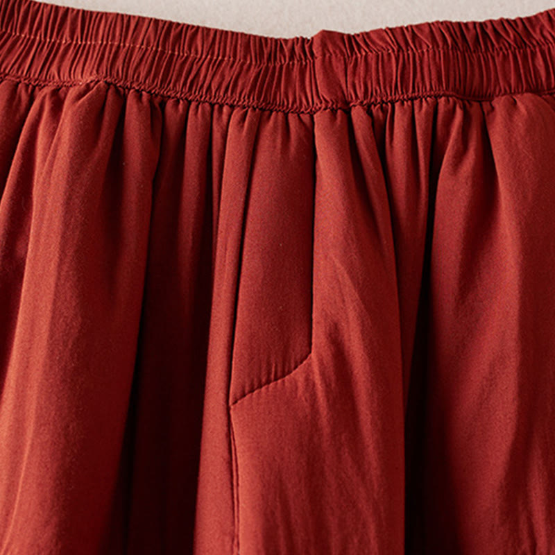 Buddha Stones無地コットンパッド入りレディースハーレムコットン厚手パンツ(ポケット付き) - image 17