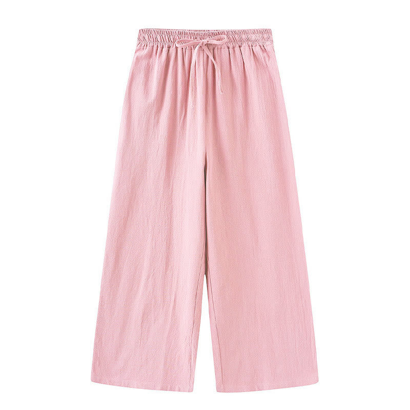 Buddha Stones 2点セット 長袖シャツ ポケット付きトップス ドローストリングパンツ 瞑想用コットンリネン服 レディース セット - image 9