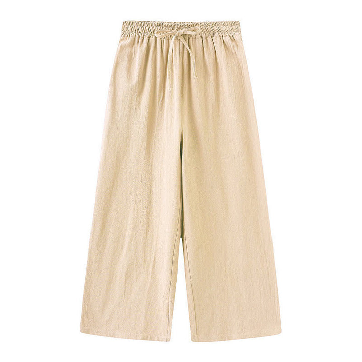 Buddha Stones 2点セット 長袖シャツ ポケット付きトップス ドローストリングパンツ 瞑想用コットンリネン服 レディース セット - image 15