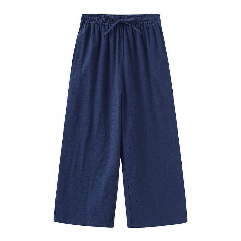 Buddha Stones 2点セット 長袖シャツ ポケット付きトップス ドローストリングパンツ 瞑想用コットンリネン服 レディース セット - image 33