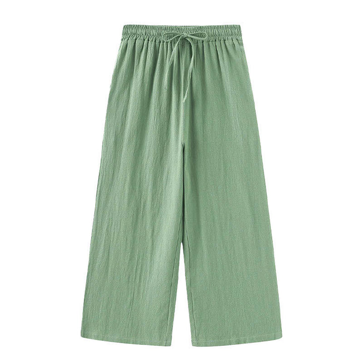 Buddha Stones 2点セット 長袖シャツ ポケット付きトップス ドローストリングパンツ 瞑想用コットンリネン服 レディース セット - image 45