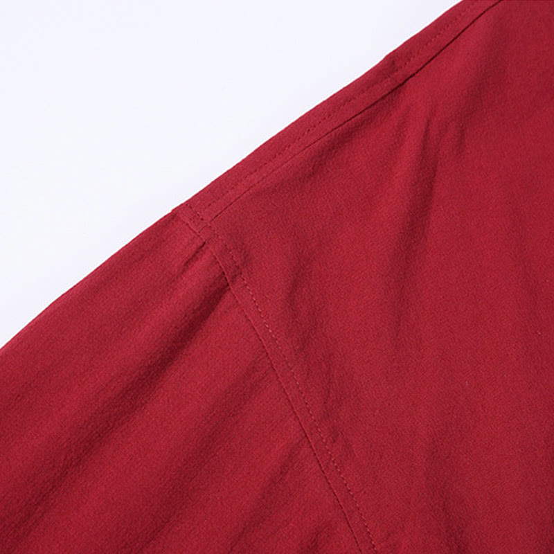 Buddha Stones無地 レースアップ 七分袖 オープンフロント ジャケット メンズ 着物 - image 8