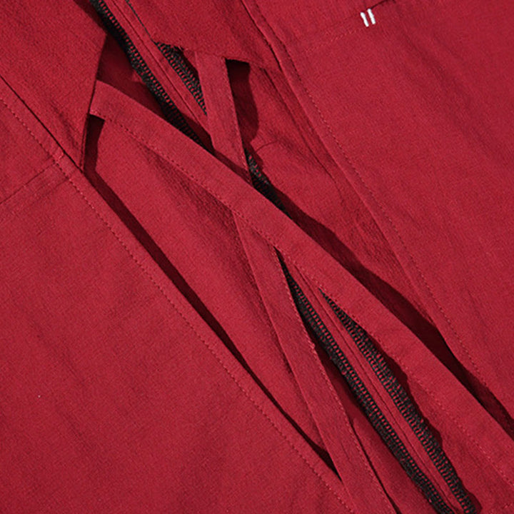 Buddha Stones無地 レースアップ 七分袖 オープンフロント ジャケット メンズ 着物 - image 10