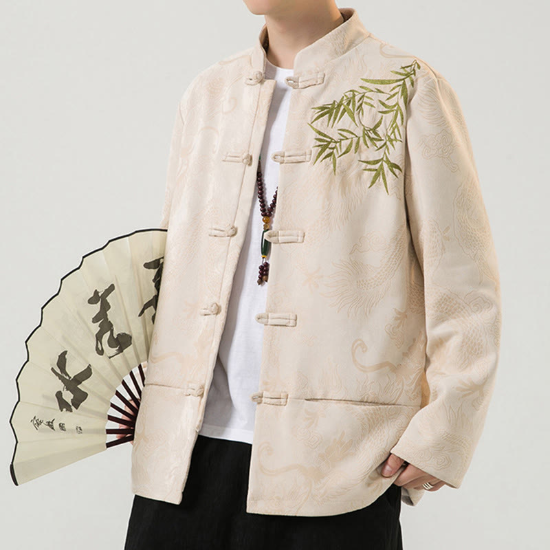 Buddha Stones竹 龍 カエルボタンデザイン 長袖 メンズジャケット - image 31