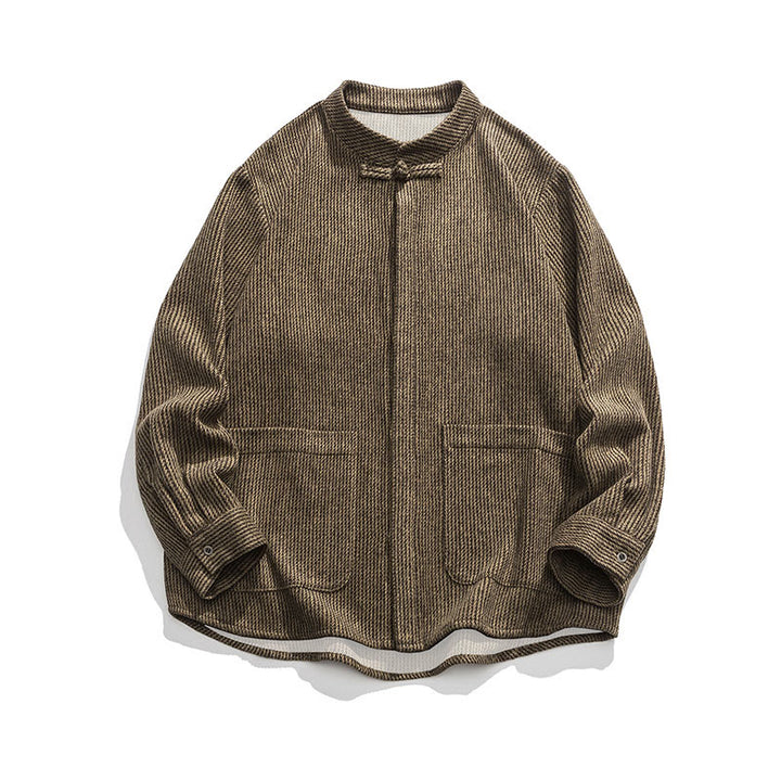 Buddha Stones無地 フロッグボタン 長袖 メンズ コットン コーデュロイ ジャケット ポケット付き - image 9