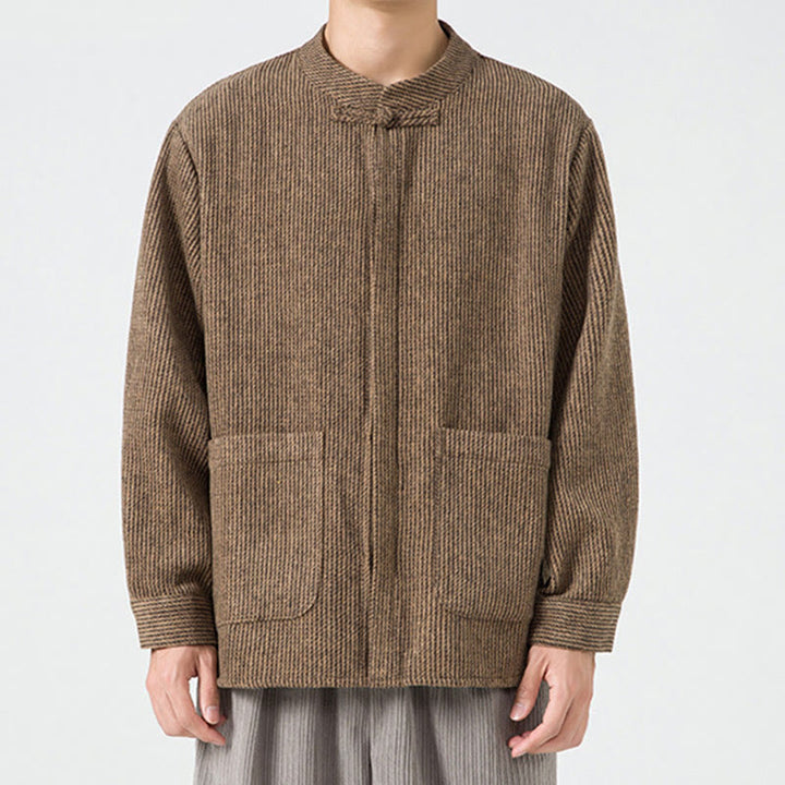 Buddha Stones無地 フロッグボタン 長袖 メンズ コットン コーデュロイ ジャケット ポケット付き - image 8