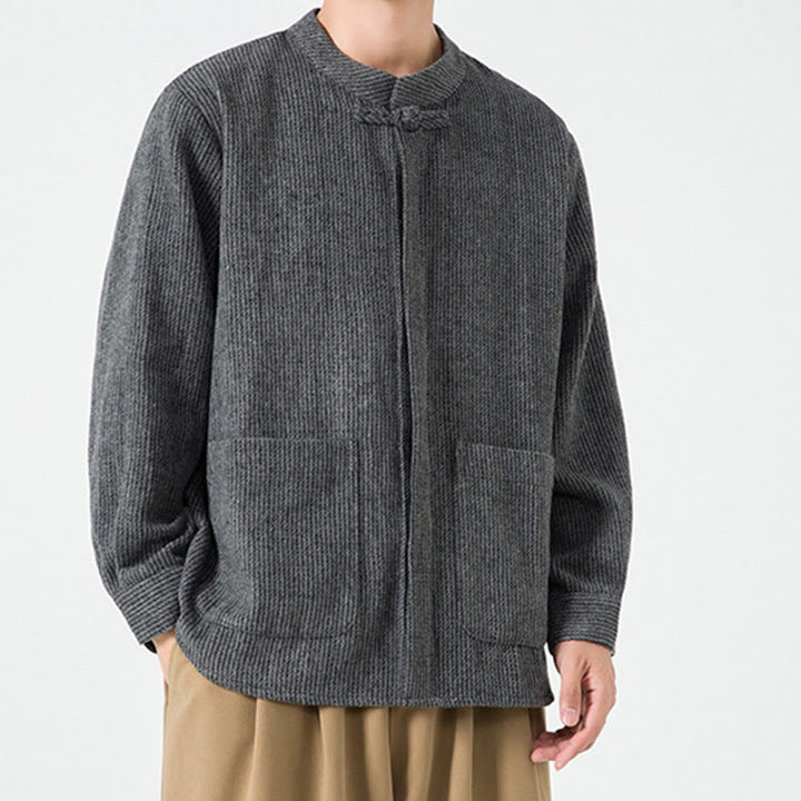 Buddha Stones無地 フロッグボタン 長袖 メンズ コットン コーデュロイ ジャケット ポケット付き - image 13