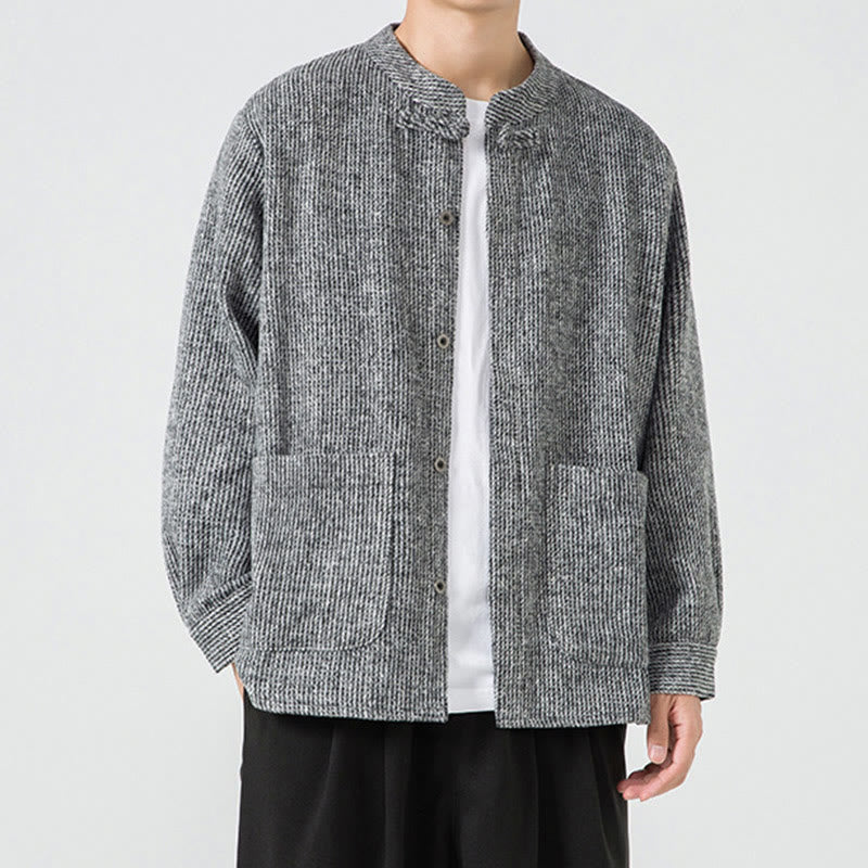 Buddha Stones無地 フロッグボタン 長袖 メンズ コットン コーデュロイ ジャケット ポケット付き - image 30