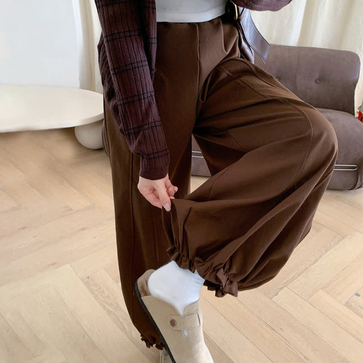 Buddha Stones無地 ドローストリング レディース バドパンツ ポケット付き - image 3