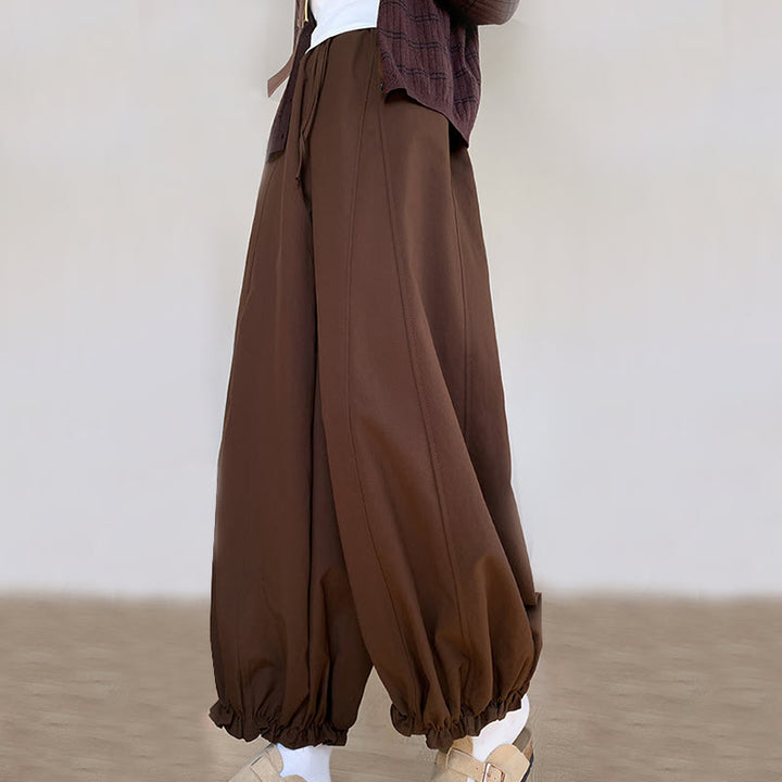 Buddha Stones無地 ドローストリング レディース バドパンツ ポケット付き - image 2