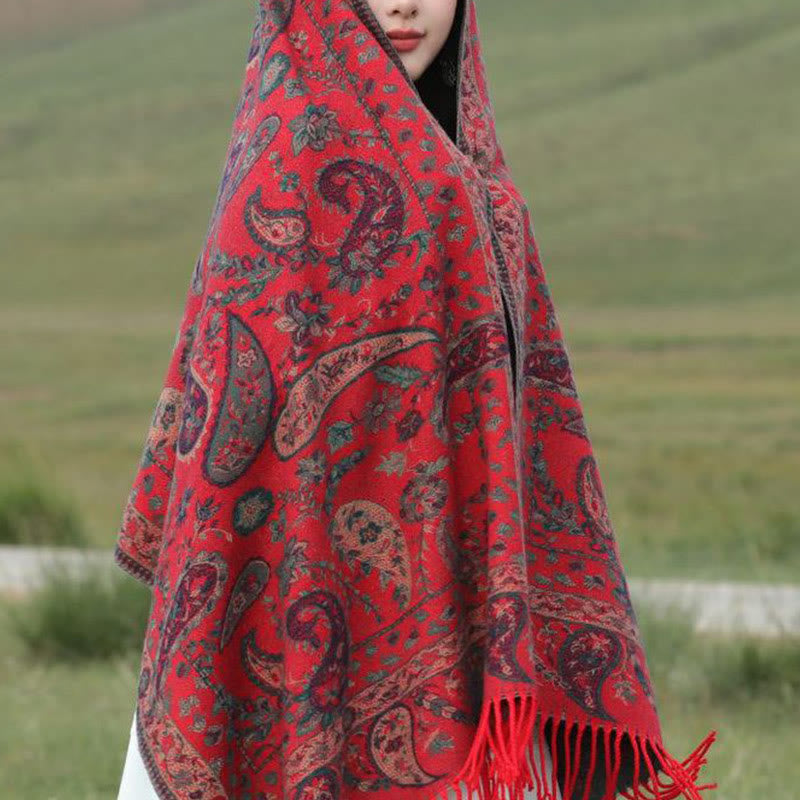 Buddha Stonesエスニック刺繍ペイズリー花柄タッセルソフトスカーフショール - image 18