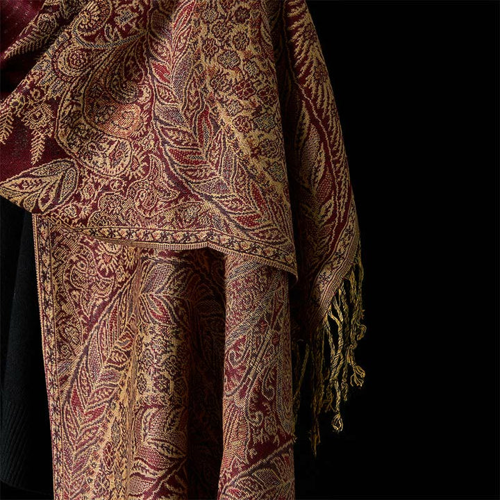 Buddha Stones春 長い葉 花柄 タッセル ソフト スカーフ ショール - image 16