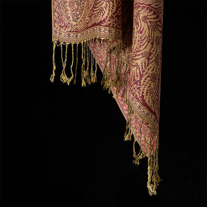 Buddha Stones春 長い葉 花柄 タッセル ソフト スカーフ ショール - image 17