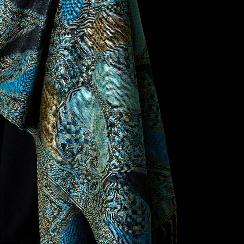 Buddha Stones秋 カシューナッツフラワー 幾何学模様 タッセル 心地よいスカーフ ショール - image 5