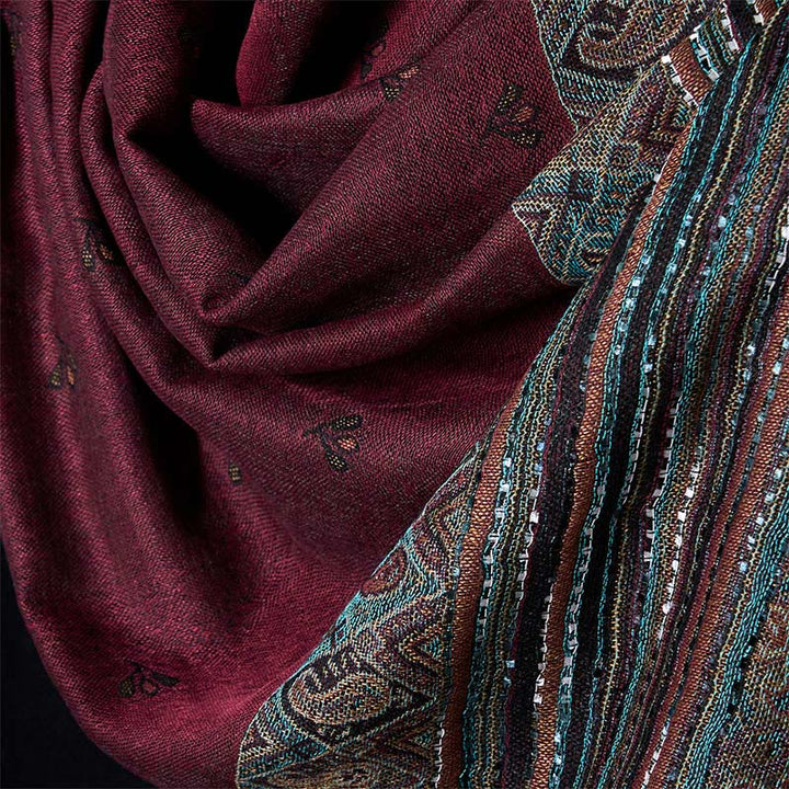 Buddha Stones春 カシューフラワー ストライプ 幾何学模様 タッセル ソフトスカーフ ショール - image 9