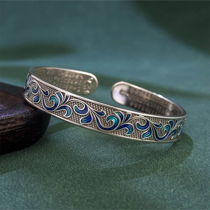 Buddha Stonesの花びらの蔓が枝を絡ませる銅のバランスオープン調節可能なブレスレットバングル - ビンテージ - image 0