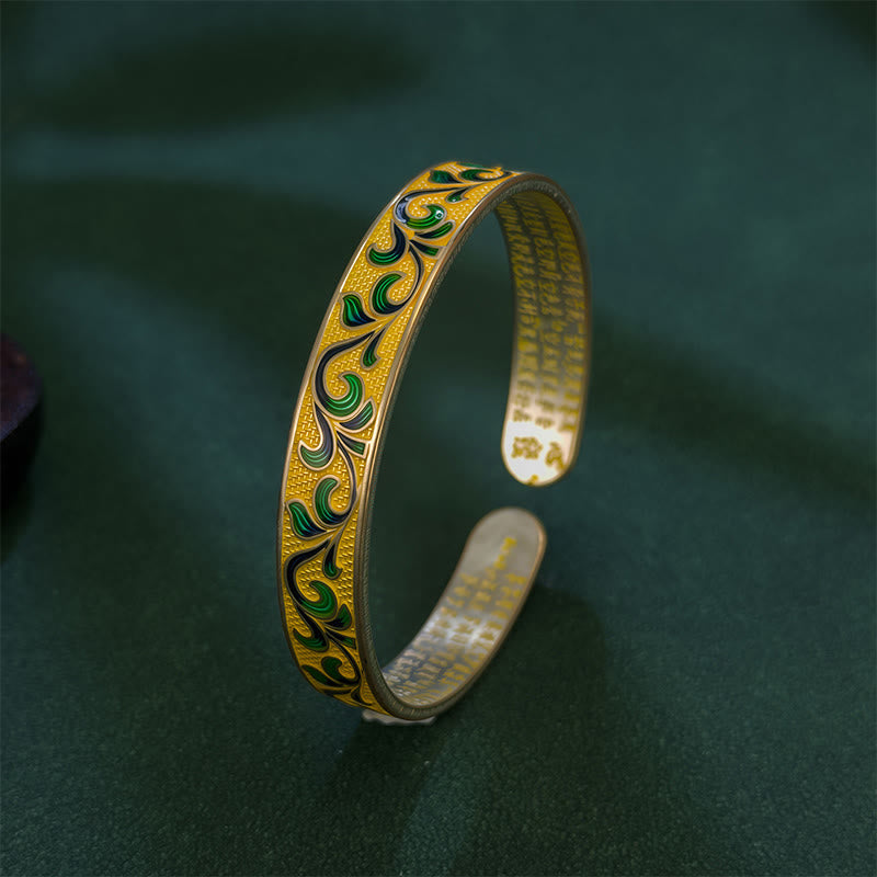 Buddha Stonesの花びらの蔓が枝を絡ませる銅のバランスオープン調節可能なブレスレットバングル - image 4