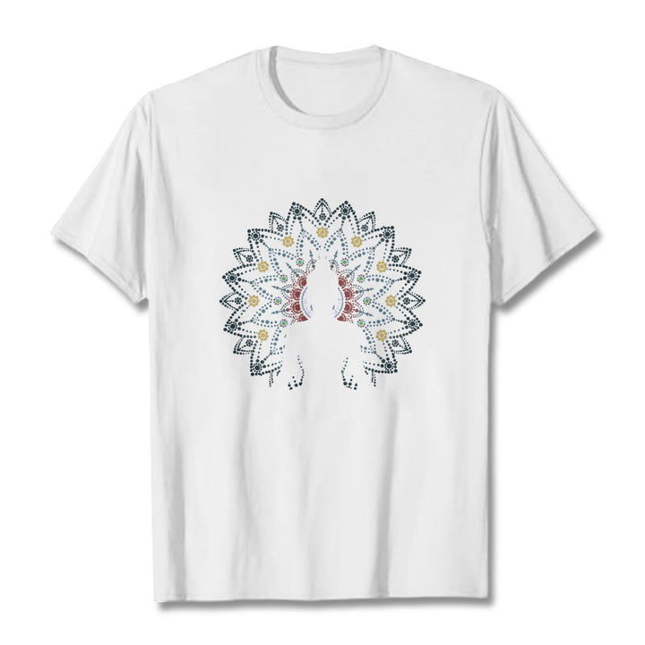 Buddha Stones曼荼羅花座仏陀柄Tシャツ - 白 - 2XL - image 0